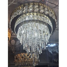 Kристален пеещ полилей ,6307/60 см GD злато , 4xE14+ 120W LED+ RGB диоди + MP3 + BLUETOOTH, Диаметър :60 см